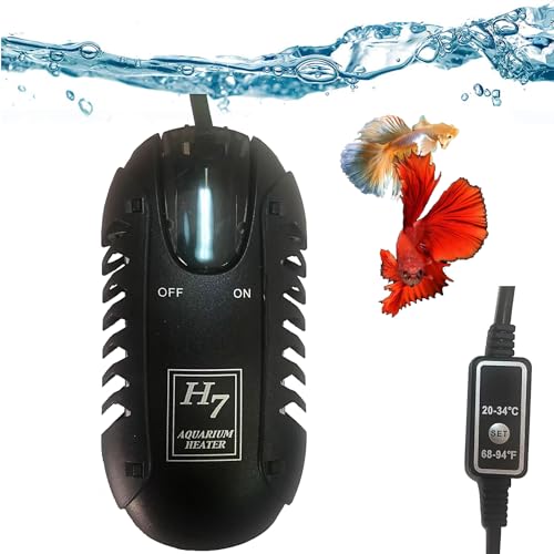 Mini Aquarium Heater 25W Small Fish Tank Heater 25 Watt with External Temperature Controller, LED Display, Used for 5-10 Gallon Tank - color: 25W Mini Heater