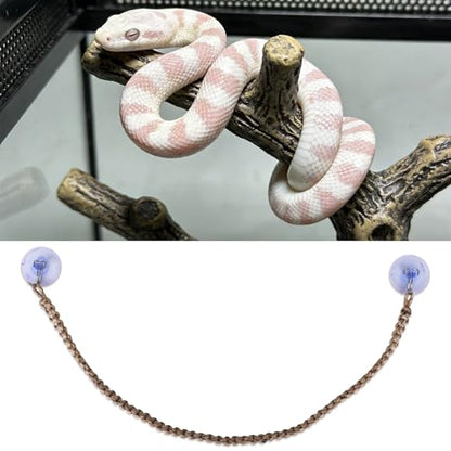 Snake Climbing Rope, 60cm/23.6in Reptile Enclosure Climbing Toy with Hooks & Suction Cups Cotton and Linen Enrichment Accessories for Ball Python Corn Snake Gecko Lizard Hermit Crab Cage Tanks Decor