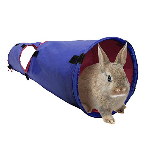 Living World Pet Tunnel, Blue/Red | Small Animal Tunnel for Rabbits and Guinea Pigs - size: Large
