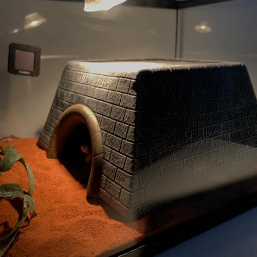 Large Bearded Dragon Basking Platform Oversize Reptile Hide Cave Natural Rock Resin Lizard Hideout for Bearded Dragon Lizards Ball Python Snakes Turtle Large Reptiles