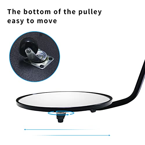 Under Vehicle Inspection Mirror,12 Inch Convex Search Mirror with Adjustable Telescoping Handle and Mirror Angle for Security Check Under Cars, Trucks, Equipments, Over Shelves and Corners