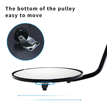 Under Vehicle Inspection Mirror,12 Inch Convex Search Mirror with Adjustable Telescoping Handle and Mirror Angle for Security Check Under Cars, Trucks, Equipments, Over Shelves and Corners