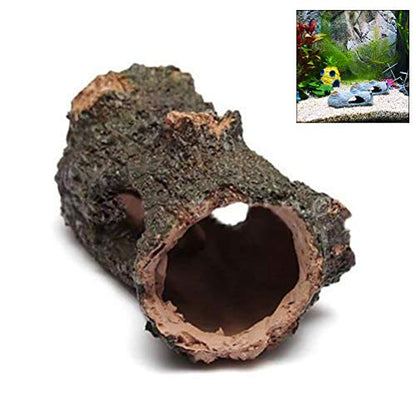 Aquarium Log Aquarium Wood Hollow Tree Trunk Decorations Fish Tank Driftwood Aquarium Hideout Cave Ornament for Fish Tank Terrarium