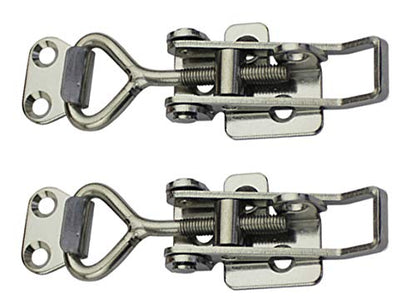 Adjustable Latch Buckle Cabinet Boxes Lever Handle Toggle Catch Latch Lock,Silver,Adjustable Range:75-95mm,2 Pcs - size: 1S,Range:75-95mm