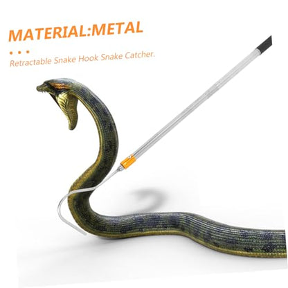 Adjustable Stainless Steel Snake Catching Tool with Telescoping Hook for Safe Handling of Various Snake Retractable for Reptile Enthusiasts