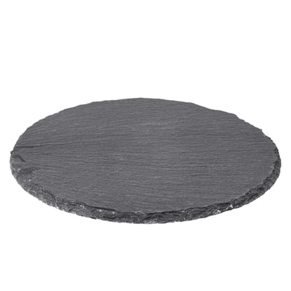 Reptile Basking Platform 6" Round Slate Rock Plate, Natural Tortoise Feeding Bowl Resting Stone for Bearded Dragon Turtle Lizard Gecko