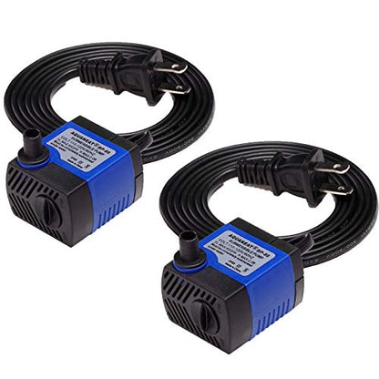 AQUANEAT 2-Pack Small Fountain Pump, 80GPH Submersible Water Pump for Aquarium Fish Tank, Outdoor Water Fountain, Hydroponics, Pond - size: 80 GPH