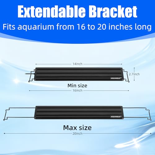 AQUANEAT LED Aquarium Light Full Spectrum for 16 Inch to 20 Inch Fish Tank Light Fresh Water - size: 16"-20"