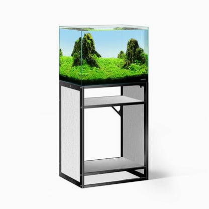 Metal Aquarium Stand for 30 Gallon Fish Tank, Washed Oak | 60x45x80cm; 3-tier metal frame, wood shelves - color: Washed Oak Wood, size: W23.6 x D17.7 x H31.5 in(60X45X80cm)