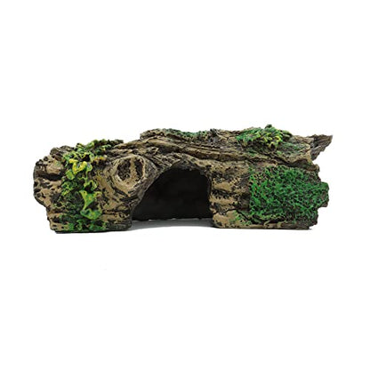 JIH Aquarium Decorations Resin Hollow Tree Trunk Ornament | Bettas House Cave, Wood House Decor for Fish Tank, HS-SP207