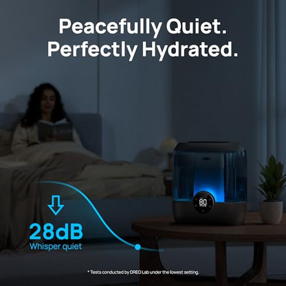 DREO 6L Humidifiers for Bedroom, 60H Runtime, 28 dB Quiet, HM524, Black - color: Black, size: 6L