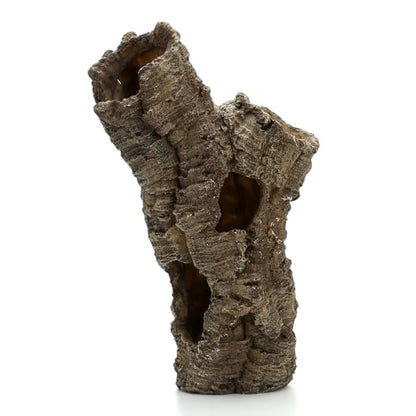 Reptile Hides Cave, Fish Tank Decor Tree Trunk Reptile Aquarium Decorations | 12’’ Large Aquarium Decor, Bark Texture Resin Ornament for Reptile Fish Tank 10+ Gal, Hideout for Fish Lizard Leopard Gecko