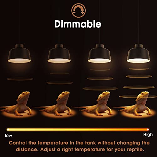 Reptile Heat Bulb, 75W UVA Reptile Light Bulbs Dimmable Heat Lamp | 2 Pack Basking Spot Light Bulbs for Reptiles, Amphibian, Bearded Dragon, Lizard, Chicken - color: Cream-75w Th11