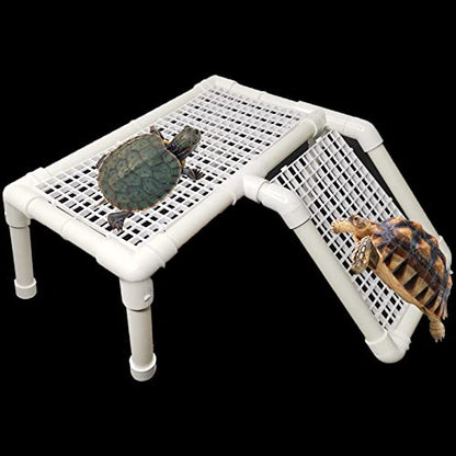 Fhiny Turtle Basking Platform, Tortoise Dock Plastic Resting Terrace Climbing Ramp Reptiles Habitat Terrarium Accessories Decor for Newts Lizard Gecko Hermit Crab - style: Basking Platform A
