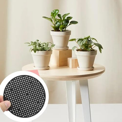 10 Pcs 4" Plant Pot Stand Outdoor, Plant Pot Elevator | 100mm, Black, Drainage Mesh Discs, Bottom Liners for Bonsai/Flower Pots, Soil Retention Grid Mats - size: 4in