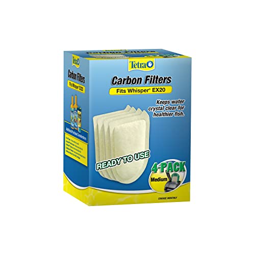 Tetra Whisper EX Carbon Medium Round Filter Cartridges, 4 Count | Fits Tetra Whisper EX 20 Fish Tank Filter, Change Monthly - size: 4-Count, style: medium