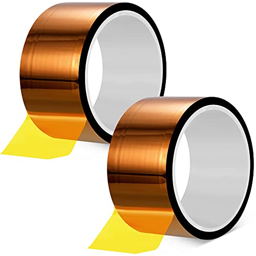 Outus 2 Pcs Heat Tape High Temperature Polyimide Tape 500°F,2''X 108ft | for Soldering Electrical, 3D Printing Masking, Sublimation Transfer, Insulation Protection, Heat Resistant Adhesive Film - size: 2''X 108ft