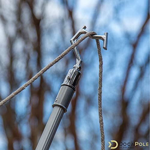 DOCAZOO Boat Hook Pole Attachment | Durable Metal Utility Hook for Docking, Christmas Light Hanging & Debris Removal - Head Only, No Pole