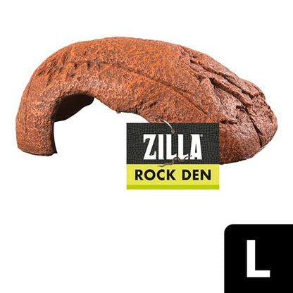 Zilla Rock Den, Naturalistic Rock Décor, Ideal Hideaway for Snakes, Skinks, Geckos, Bearded Dragons, Large - size: Large