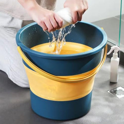 Collapsible Bucket 1.3 Gallon/5L Small Plastic Buckets Household Cleaning Mop Buckets Foldable Water Bucket for Car Wash Fishing Camping Beach (Blue) - color: Blue