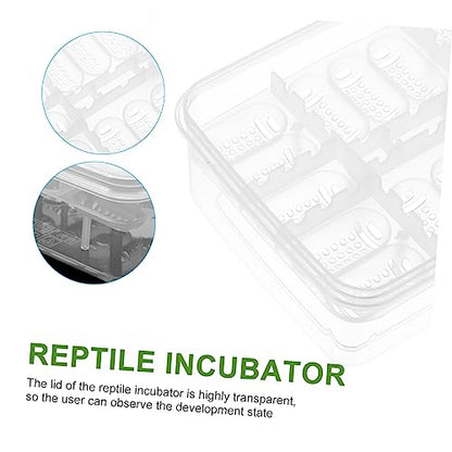 Toddmomy 16-Compartment Reptile Egg Incubator Tray 2-Pack Hatching Box for Gecko and Lizard Eggs Sturdy Plastic Breeding Box for PET Reptile Supplies