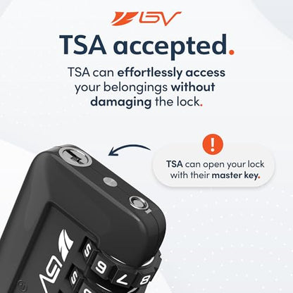 TSA Accepted Luggage Travel Lock, Set-Your-Own Combination Lock for School Gym Locker, Luggage Suitcase Baggage Locks, Filing Cabinets, Toolbox, Case (Black, 2 Pack) - color: Black 2-Pack