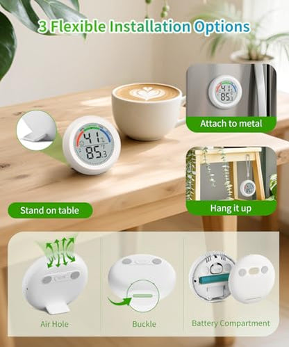 Digital Room Thermometer Hygrometer Indoor-Humidity Meter Monitor with Accurate Temperature Humidity Sensor Comfort Indicator ℃/℉ Switch for Wall Baby Home Greenhouse Cellar Garage Nest Reptile