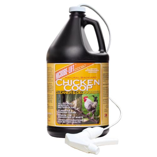 MICROBE-LIFT Chicken Coop Cleaner and Odor Eliminator, Use on All Surfaces and Supplies, Turns Chicken Poop Into Fertilizer, Ammonia Reducer, Highly Concentrated and Safe Formula, 1 Gallon - size: 128 Fl Oz (Pack of 1)