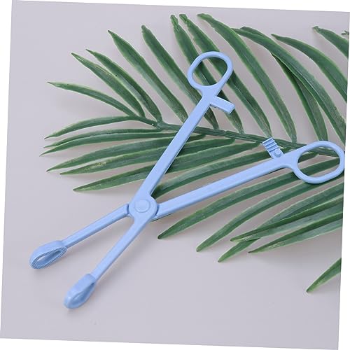 Mipcase 1pc Plastic Pet Stool Clamp for Easy -up of Reptile Bird and Animal Waste Material Scissors Design Handle for Convenience - color: Blue
