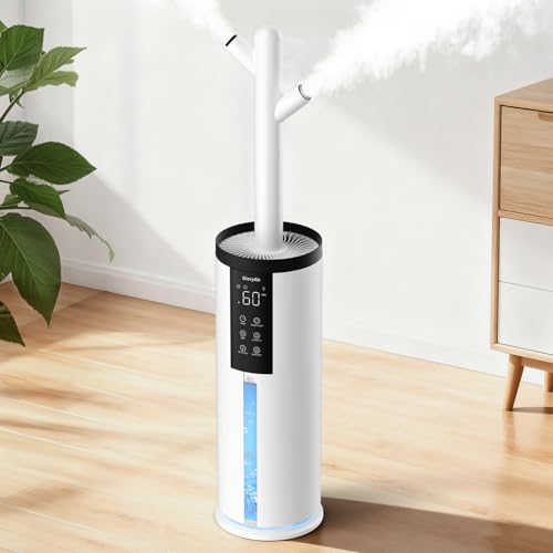 Humidifier for Large Room, 2.11Gal Cool & Warm Mist,Top Fill, 80H | Home Humidifier with Humidistat, 4 Mist Level,up to 650 ft² Coverage,Auto Mode,Quiet Humidifier for Bedroom,Commercial,Plant - color: Lvory