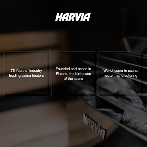 Harvia KIP Sauna Heater, Wall Mounted Electric Sauna Stove, Stainless Steel 240v Heater with Sauna Stones Included, Large Stone Cavity for Maximum Heat Release (6kW- Fenix Digital Controller) - style: 6kW- Fenix Digital Controller