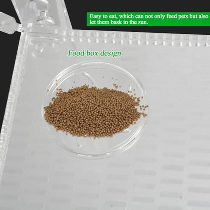 RUIAN Transparent Turtle Basking Platform Hanging Turtle Ramp, Resting Terrace for Turtles Tank Aquarium (30 * 18cm)