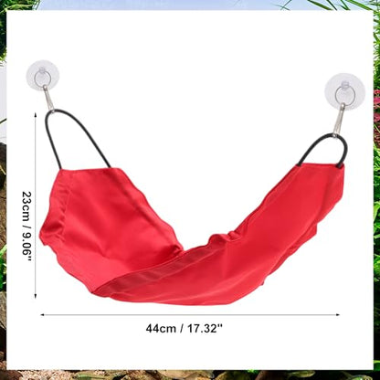 Bearded Dragon Hammock, Lizard Hammock with Suction Cups Hooks, Bearded Dragon Tank Accessories, Reptile Lounger for Geckos, Red, 1 Set - color: Red
