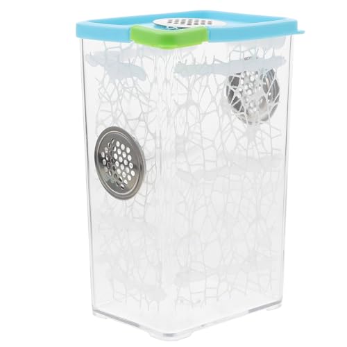 Jumping Spider Enclosure and Small Reptile Habitat Box, Plastic Feeding Terrarium for Frogs, Turtles, Bearded Dragons, and Chameleons, Compact Micro Vivarium for Home and Office