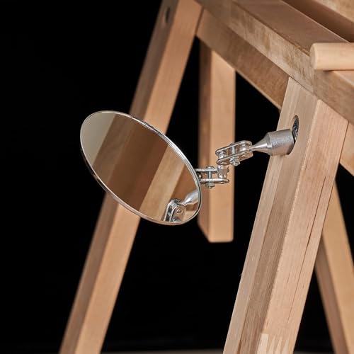 HARDK Magnetic Base Inspection Mirror Welding Mirror - Swivel Angle Ball Joint Antenna Mirror-3.35 Inch Diameter - size: 3.35 inch