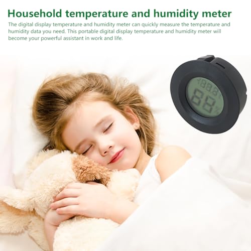 Upgraded 6-Pack Round Mini Hygrometer Thermometer Digital LCD Monitor Indoor/Outdoor Humidity Meter Gauge Temperature for Humidifiers Greenhouse Reptile Fahrenheit(℉)/ Celsius(℃) by Jaclech