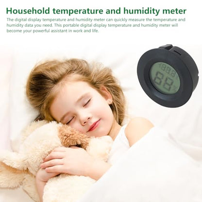Upgraded 6-Pack Round Hygrometer Thermometer Digital Humidity Meter Indoor/Outdoor Humidity Monitor Reptile Hygrometer for Warehouse Humidors Terrarium Jars, Fahrenheit (℉) /Celsius(℃) by Jaclech