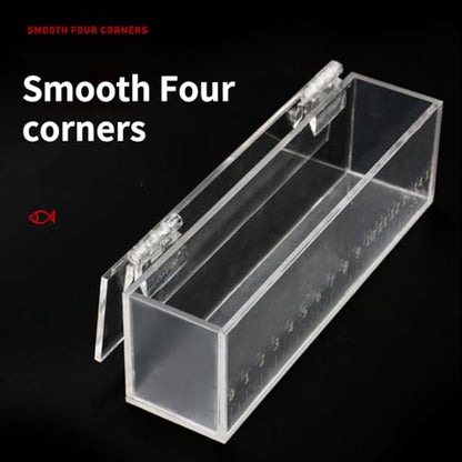 Clear Acrylic Fry Incubator Case Hatching Box with Measurement Scale for Juvenile Isolation and Viewing Miniature Aquatic Species Tank 1 Pack - color: M
