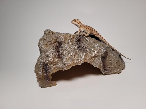Reptile Hideout Cave Resin Simulation Rock Decor for Turtles, Lizards, Bearded Dragons, Snakes, and Geckos - Small Habitat Décor - color: Small