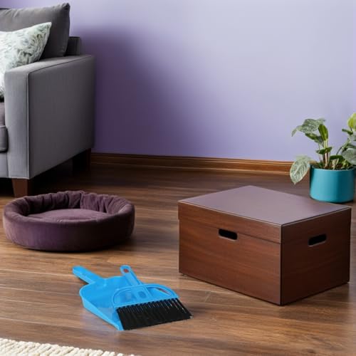 10pcs Mini Pet Broom and Dustpan Set for Small Animal Cage Cleaning, Reptile and Chinchilla Waste Cleaning Tool, Bright Pink and Blue for Hamster, Hedgehog, Rabbit Maintenance