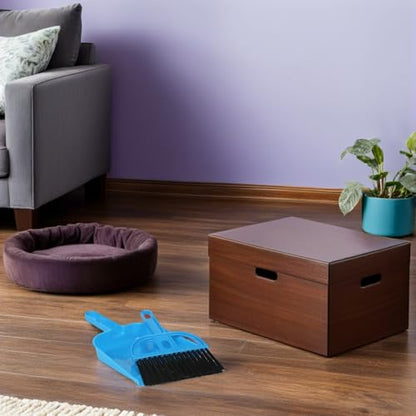 10pcs Mini Pet Broom and Dustpan Set for Small Animal Cage Cleaning, Reptile and Chinchilla Waste Cleaning Tool, Bright Pink and Blue for Hamster, Hedgehog, Rabbit Maintenance