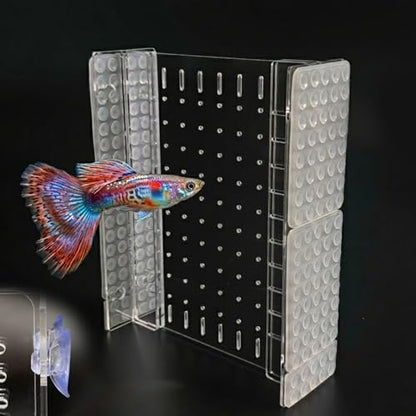 LIYAOLI Aquarium Divider 10 Gal, Clear Acrylic Fish Tank Separator with Suction Cups | Clear acrylic tank divider, strong suction cups hold securely, cut-to-fit design, non-toxic, for betta & cichlid tanks - size: 9.5''x11''(10gal)