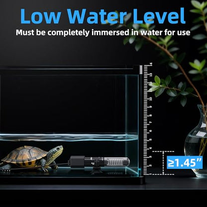 Fish Tank Heater for Aquarium - 50W Samll Aquarium Heater | Submersible Tank Heaters with Mini Aquariums Thermometer for Saltwater Freshwater 5-10 Gallon Tanks