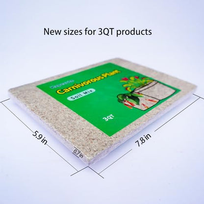 Carnivorous Plant Soil Mix 3 Qts, Include Perlite and Sphagnum Moss Debris, Great Potting Soil for Venus Fly Traps, Pitcher Plants, Sundews - size: 3 QT