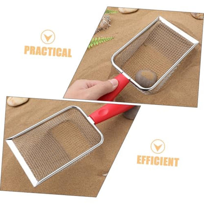 Totority Stainless Steel Cat Litter Scoop Metal Sand Scooper for Cats Reptiles and Beach Sand Mesh Use with Precision Corner Cleaning Effortless Pet Waste Removal Tool