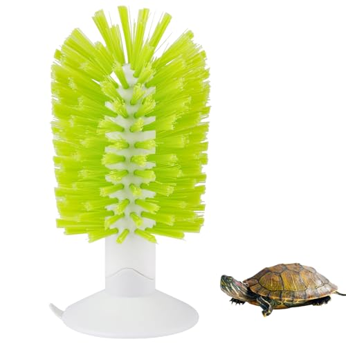 shuielai1PCS Turtle Brush with Suction Cup, Tank Scratch Scrub Back Shell Cleaner for Red Eared Slider, Exfoliate Remove Scutes, Green Turtle Aquarium Habitat Accessories