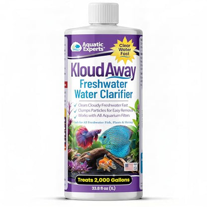 KloudAway Aquarium Water Clarifier – Clears Cloudy Water in Freshwater Fish Tanks, 1 Liter, Made in USA, Aquatic Experts - size: 1 L (33.8 oz)