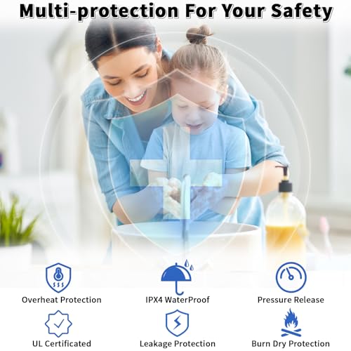 2.5 Gallon Mini Tank Electric Water Heater – 1500W 110V Under Sink Instant Hot Water Heater with Digital Display & Pressure Relief Valve, Compact Space-Saving Design for Kitchen, Bathroom, RV & Camper