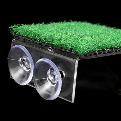 alfyng Small Lawn Turtle Resting Basking Platform, Simulation Grass Tortoise Ramp Reptile Ladder Resting Terrace Aquarium Turtle Dock for Reptile Frog Terrapin - color: S