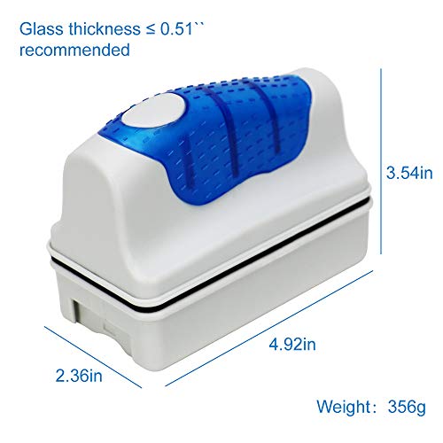 Jasonwell Magnetic Aquarium Fish Tank Glass Algae Glass Cleaner Scrubber Floating Clean Brush(XL) - color: Blue, size: XL